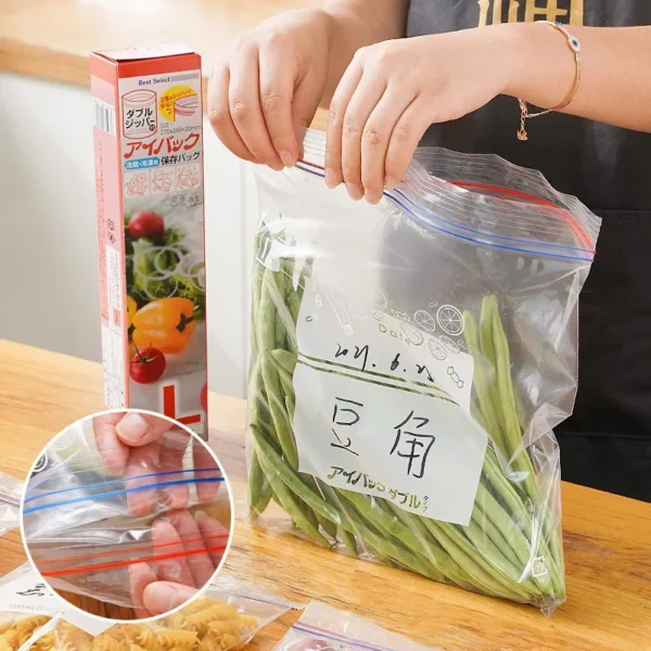 Food Storage Containers Vegetable Freezing Sealed Bags Reusable Freezer Bag Zipper Leakproof Fruits Bag Organizer Kitchen