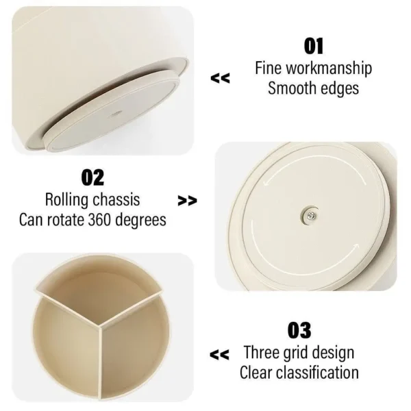 360 Rotating Large Capacity Rotating Pen Holder Desk Pencil Storage Box - Image 3