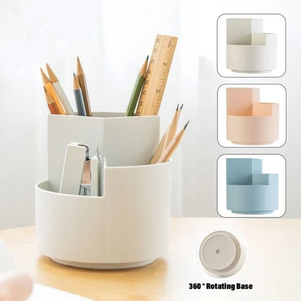 360 Rotating Large Capacity Rotating Pen Holder Desk Pencil Storage Box
