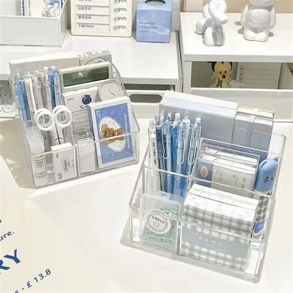 Transparent Desk Pen Holder Large Capacity - Image 3
