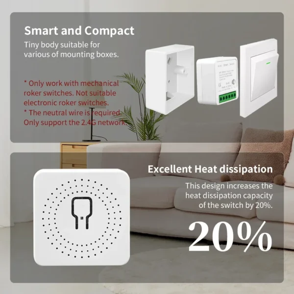 Smart WiFi Smart Switch Module 2-way Control - Image 3